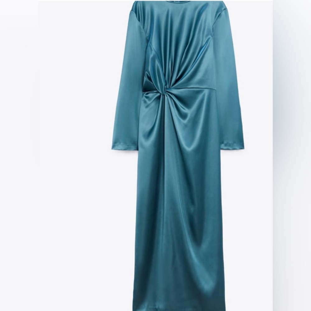 NWT ZARA KNOTTED SATIN EFFECT DRESS SIZE XS